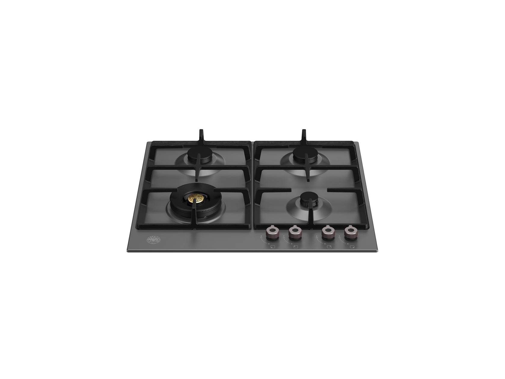 P604LPRONE BERTAZZONI gas kookplaat 60cm met vier pitten en bedieningsknoppen
