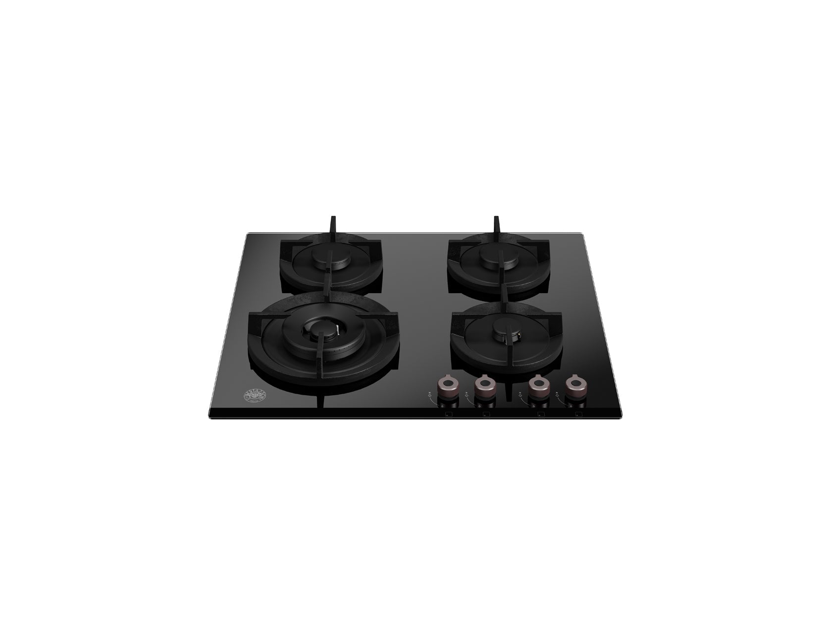 P604LPROGNE gas op glas kookplaat 60cm Bertazzoni zwart