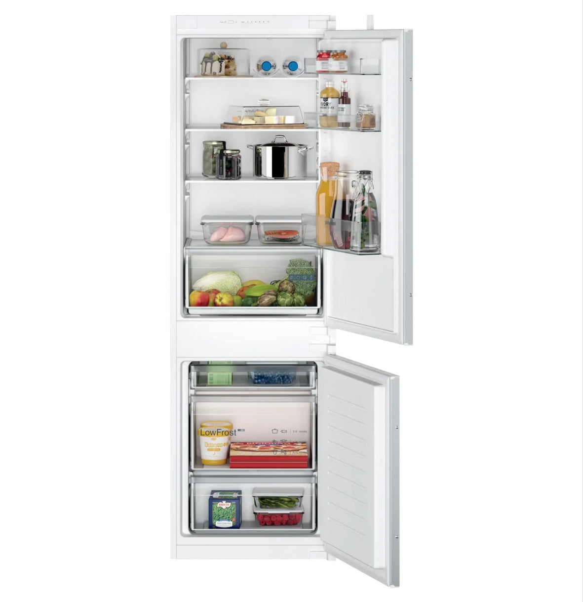 KI86V5SE1 SIEMENS inbouw koel-vriescombinatie met LED-verlichting en veiligheidsglas