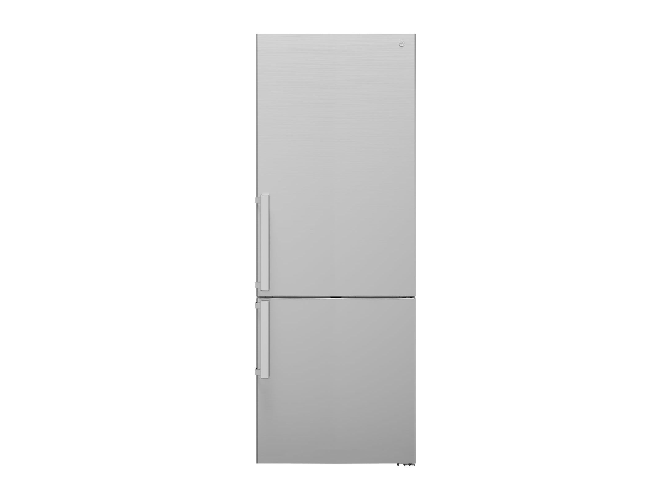Freestanding BERTAZZONI RBM70F4FXNC fridge-freezer, 70cm wide, 481L capacity, stainless steel.
