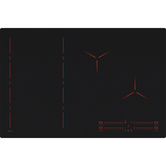 AEG PI6000S80 77cm induction cooktop with 4 zones, flex-bridge and Hob2Hood control