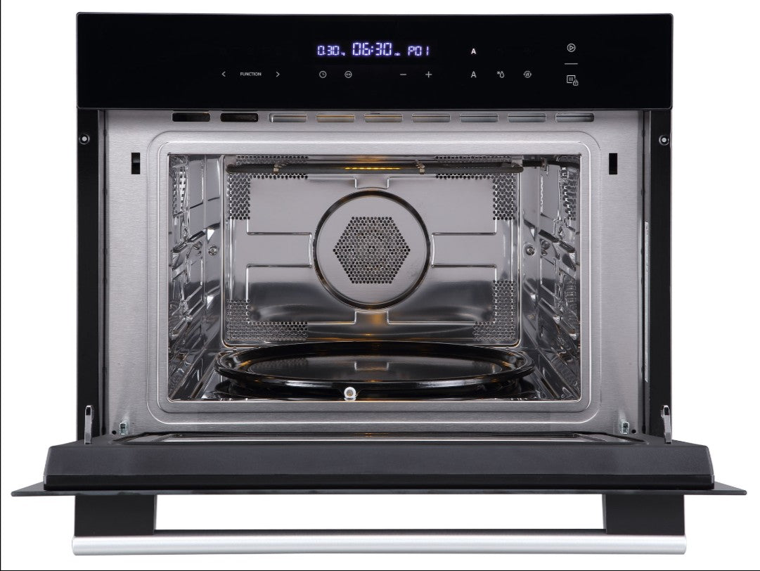 Combi magnetron Everglades EVIB7451 45cm zwart met open deur en display.