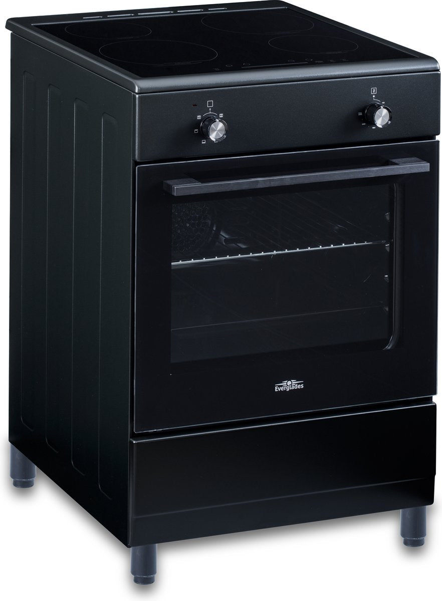Zwart EVCK6210 Everglades keramisch fornuis met oven en draaiknoppen