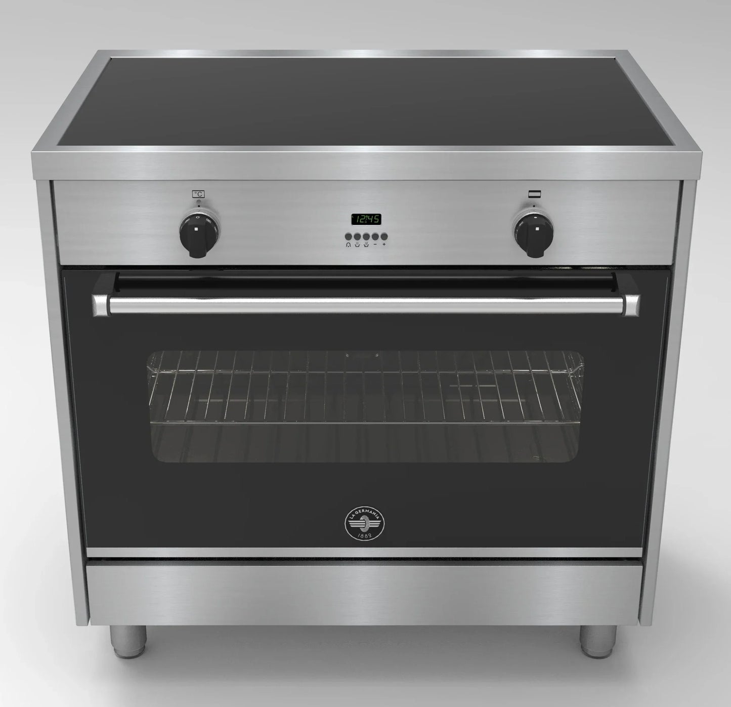 hoogwaardig inductie fornuis van la germania in roestvrij staal met 4 kookzones en multifunctionele oven