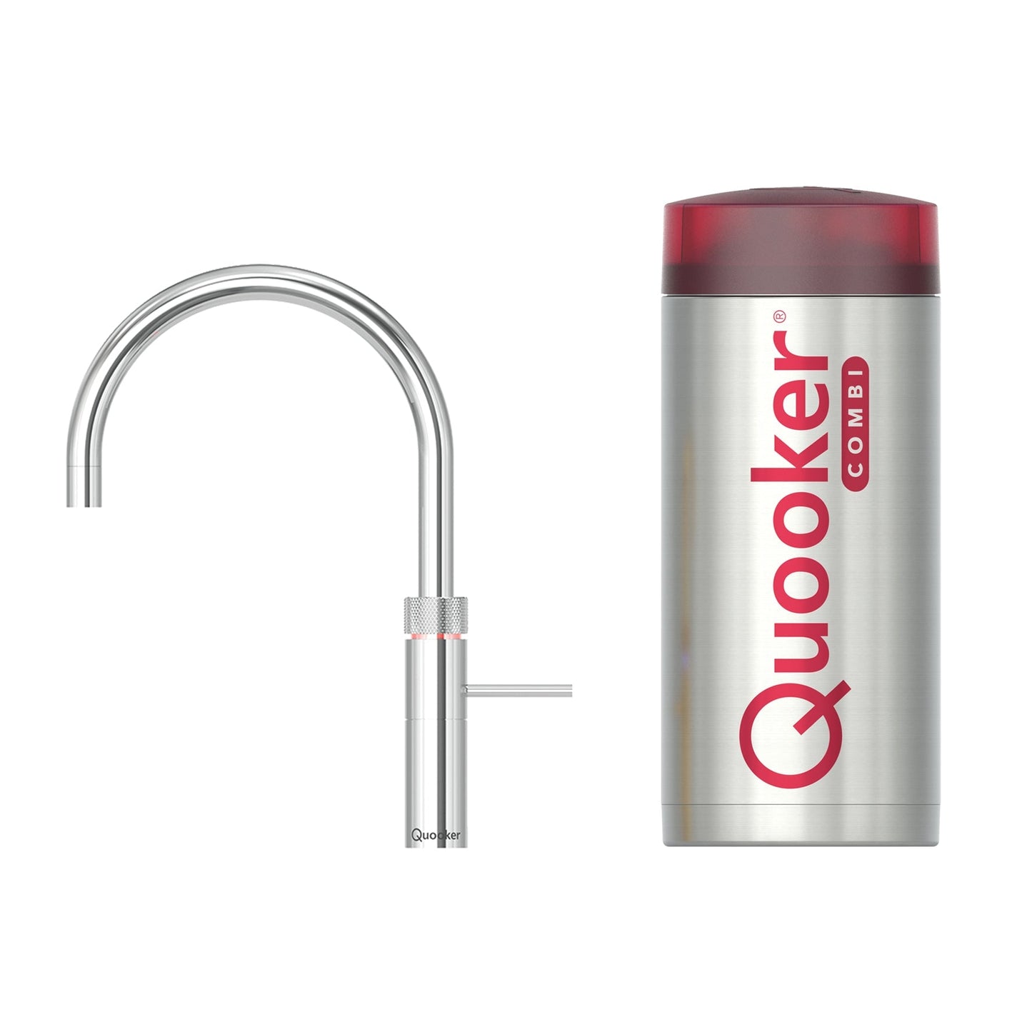 Quooker Flex 3-in-1 kokend waterkraan met COMBI boiler in chroom, energiezuinig en veilig design.