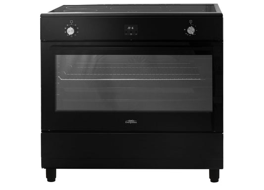 Zwarte EVCK9225 Everglades elektrische fornuis met oven en glazen deur