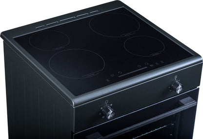 zwarte EVCK6210 Everglades keramische kookplaat met oven van voren gezien