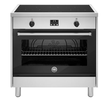 Bertazzoni MPL94IT1EXE inductiefornuis in roestvrijstaal met moderne Italiaanse design en multifunctionele oven