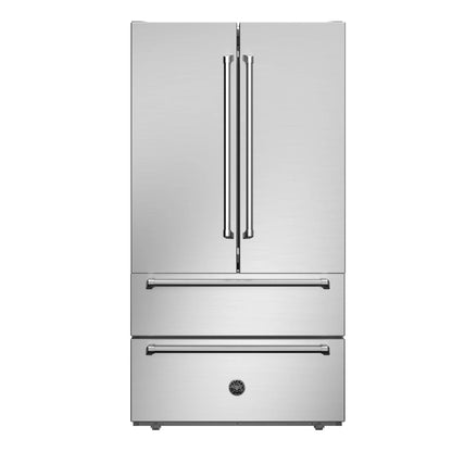 Bertazzoni REF904FFNXTC roestvrijstalen 90cm French Door koel-vriescombinatie met dubbele luchtkoeling en ruime opslag.