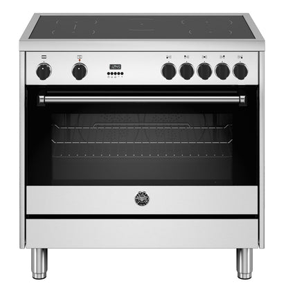 BERTAZZONI roestvrijstalen fornuis met 5 inductiezones en multifunctionele elektrische oven