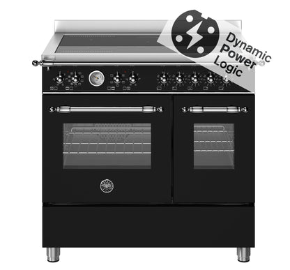Bertazzoni HER95IENEC2 fornuis met dubbele oven, inductiekookplaat en Dynamic Power Logic functioneel vermogenbeheer