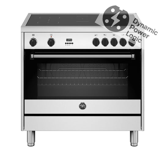 Bertazzoni inductie fornuis met 5 kookzones en multifunctionele oven in RVS ontwerp