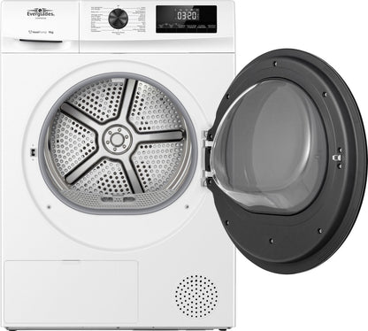 EVHP9055W warmtepompdroger met open deur en digitaal display, witte Everglades droger