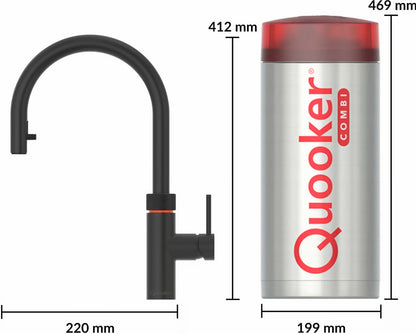 Quooker Flex met COMBI boiler 3-in-1-kraan Zwart
